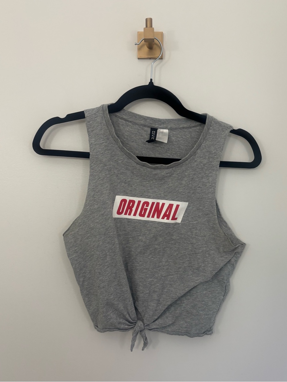 H&M Divided Crop Tie-up Tank Top with Red "ORIGINAL" Logo